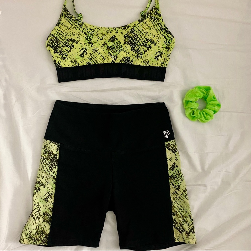 PINK/VS bike shorts set